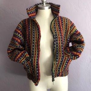 Wool jacket, multi-colored, made in Ecuador